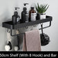 Sleek Black Aluminum Bathroom Shelf