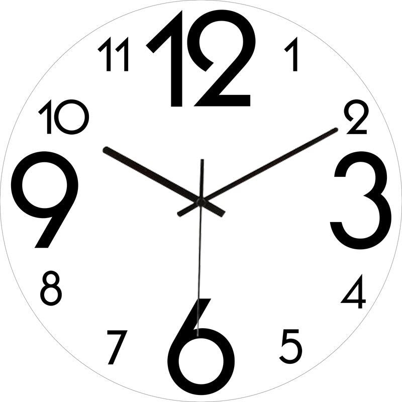 Stylish Wall Clock Blue Marble Neon Numbers