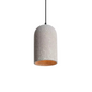 Simple Concrete Hanging Lamp | Grey Metal With Gold Accent