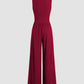 Flattering Loose Fit Jumpsuit | Low V Neck Style