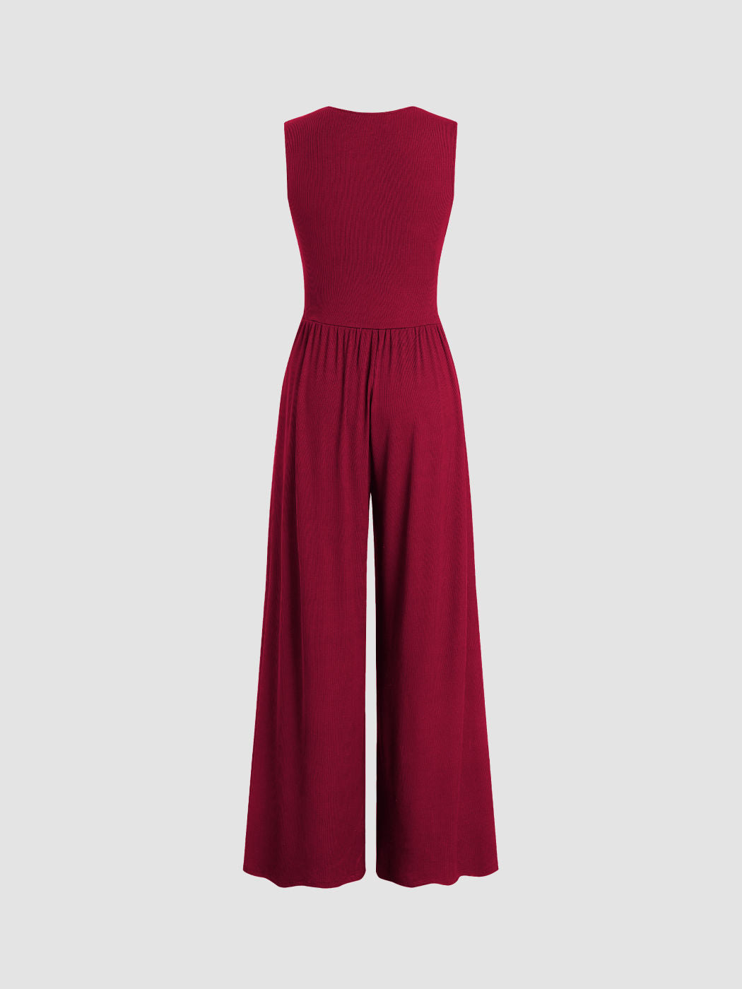 Flattering Loose Fit Jumpsuit | Low V Neck Style