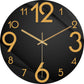 Stylish Wall Clock Blue Marble Neon Numbers