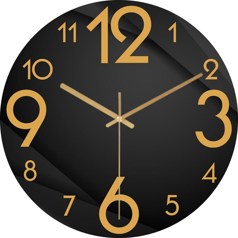 Stylish Wall Clock Blue Marble Neon Numbers