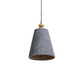 Simple Concrete Hanging Lamp | Grey Metal With Gold Accent
