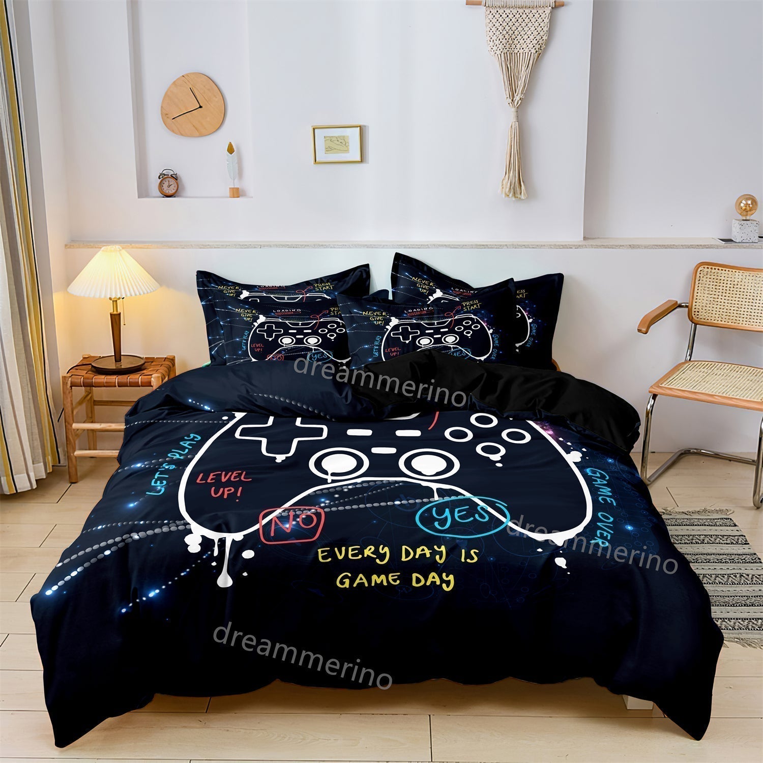 Cool Gamer Bedding Set Controller Pattern - HappyKidMart