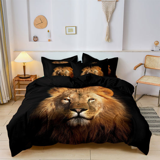 Animal Print Bedding Set Lion Face Design - HappyKidMart