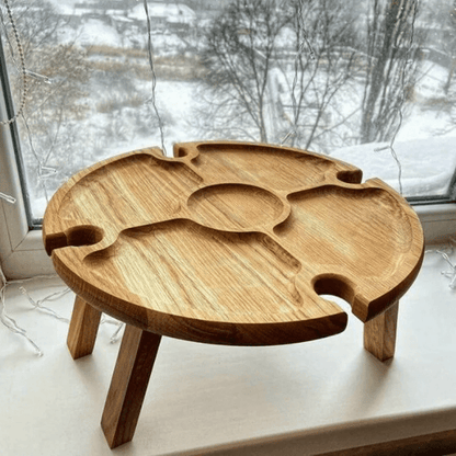 Compact Folding Wine Serving Table