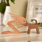 Rustic Wood Pet Figurines | Natural Dog Ornament Set