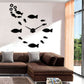 Stylish Black Fish Wall Clock - HappyKidMart
