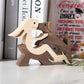 Rustic Wood Pet Figurines | Natural Dog Ornament Set