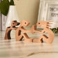 Rustic Wood Pet Figurines | Natural Dog Ornament Set