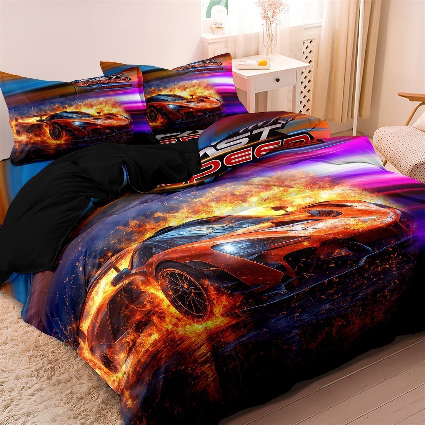 Racing Car Bedding Set | Bright Speed Theme Print