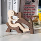 Rustic Wood Pet Figurines | Natural Dog Ornament Set