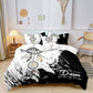 Trendy Duvet Cover Set | Black White Feather Pattern - HappyKidMart