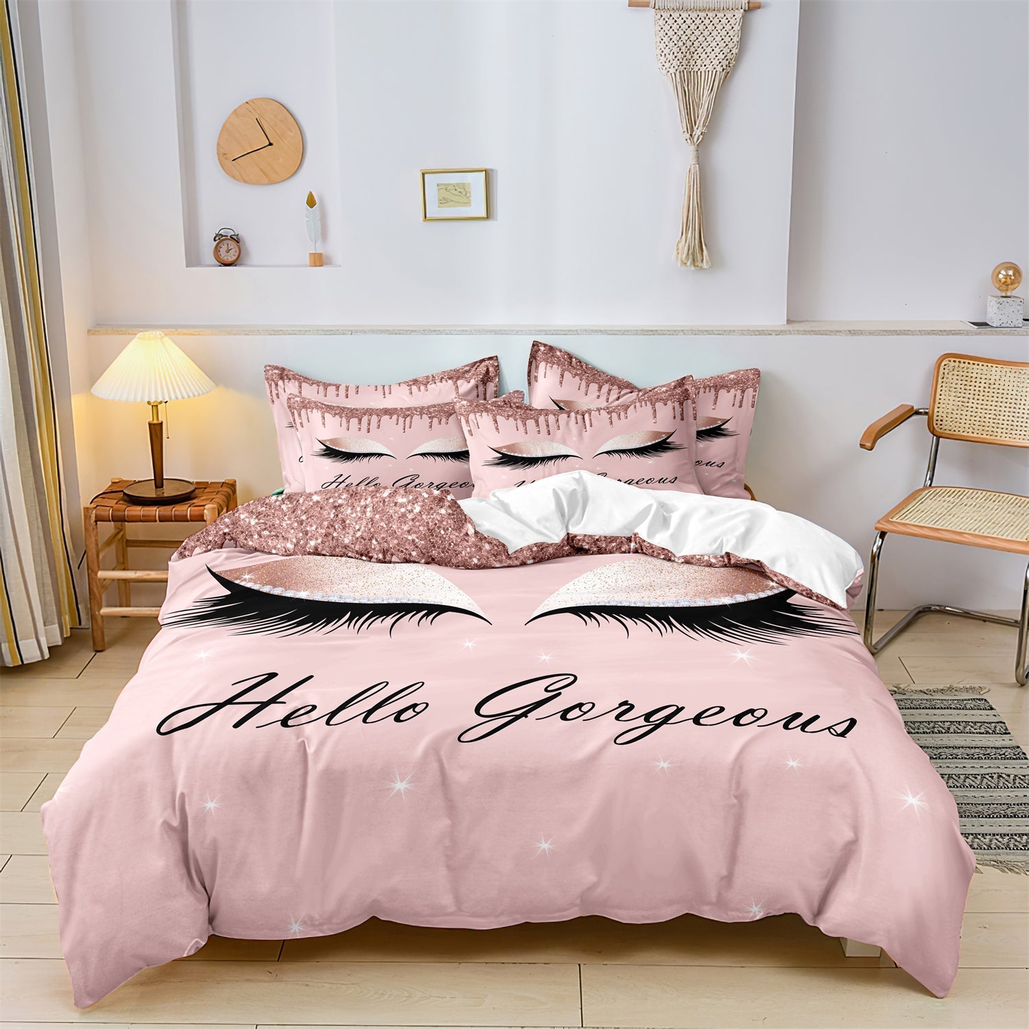Soft Cotton Bedding Set | Floral Eyelash Pattern - HappyKidMart