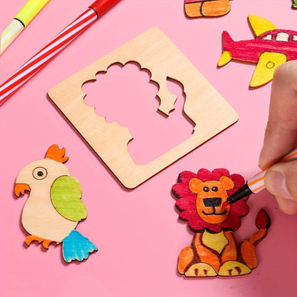Kid's Creative Art Kit | Wooden Drawing Tool Set