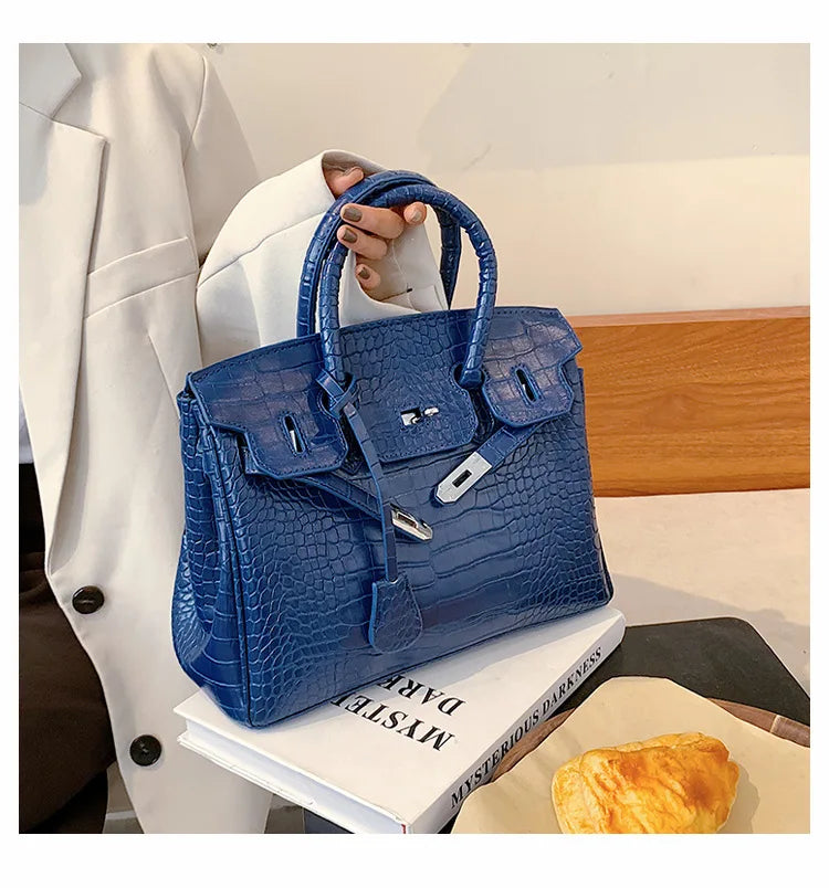Rugged Leather Tote Bag | Reptile Print Adjustable Strap