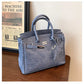 Rugged Leather Tote Bag | Reptile Print Adjustable Strap
