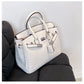 Rugged Leather Tote Bag | Reptile Print Adjustable Strap