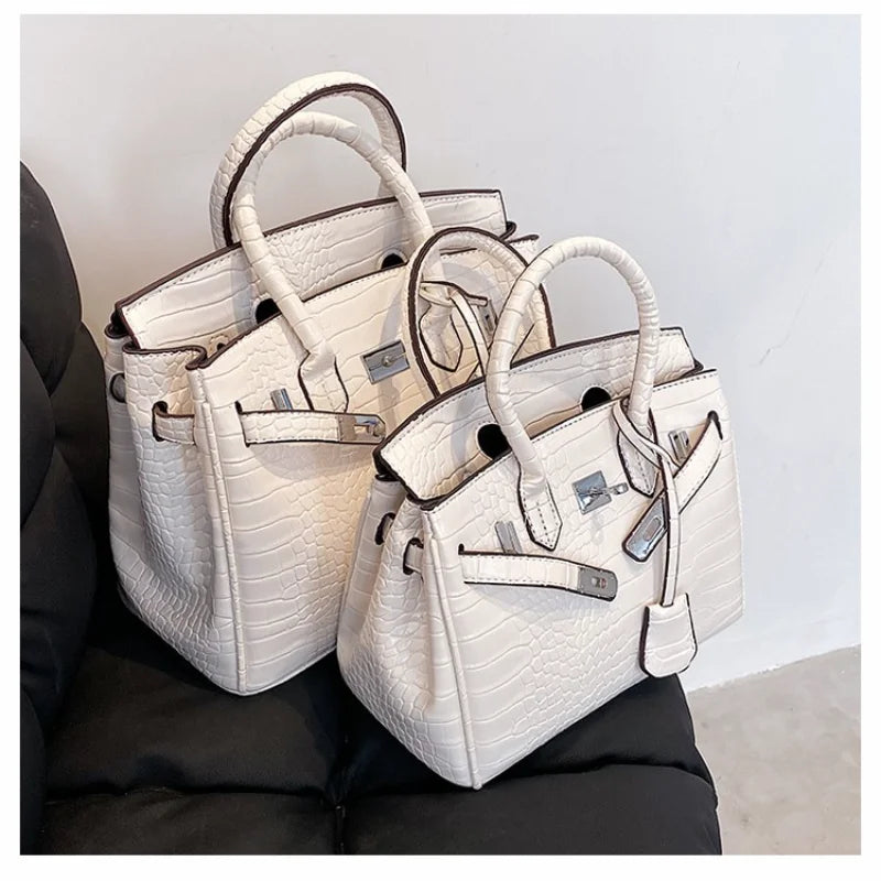 Rugged Leather Tote Bag | Reptile Print Adjustable Strap - HappyKidMart