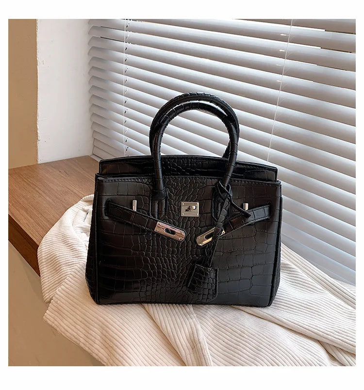 Rugged Leather Tote Bag | Reptile Print Adjustable Strap