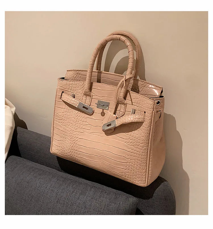 Rugged Leather Tote Bag | Reptile Print Adjustable Strap