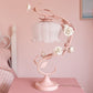 Elegant Table Lamp | Floral Pattern with Soft Glass Shade - HappyKidMart