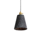 Simple Concrete Hanging Lamp | Grey Metal With Gold Accent
