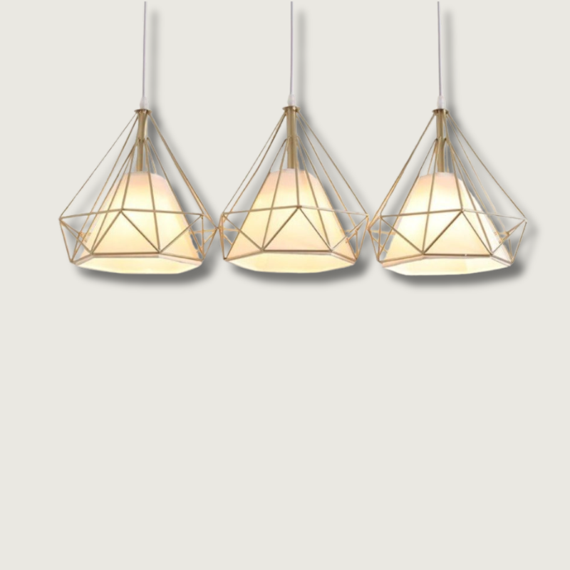 Modern Gold Pendant Lamp With White Glass Shade - HappyKidMart