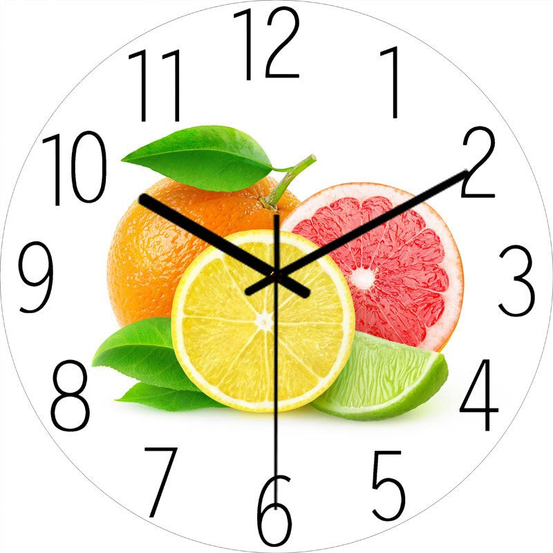 Stylish Wall Clock Blue Marble Neon Numbers