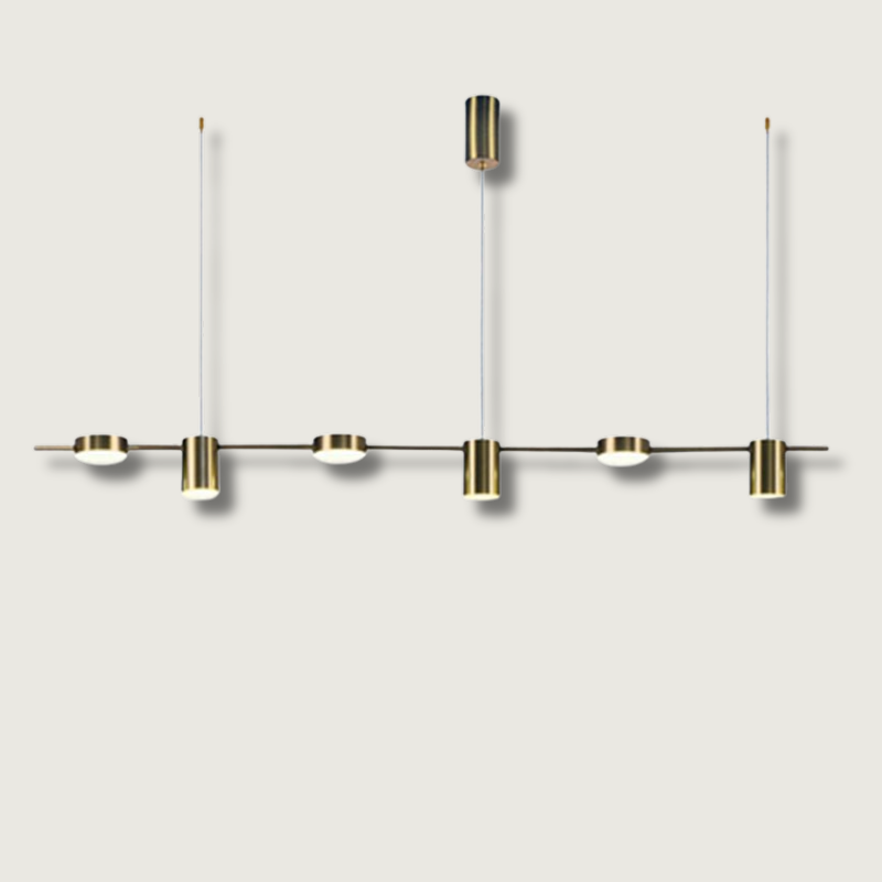 Sleek LED Hanging Light | Adjustable Gold Tone Fixture - HappyKidMart
