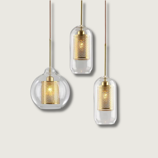 Luxury Metal Pendant Lighting | Gold Steel Shade - HappyKidMart