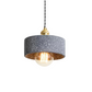 Simple Concrete Hanging Lamp | Grey Metal With Gold Accent
