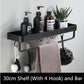 Sleek Black Aluminum Bathroom Shelf