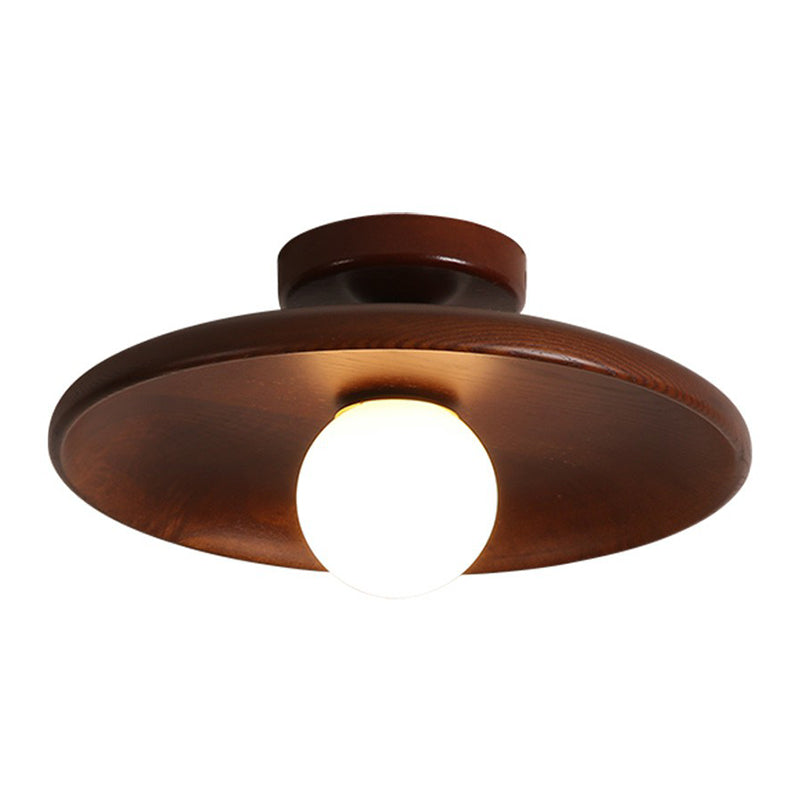 Rustic Wood Pendant Lamp | Earthy Dome Shade