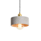 Simple Concrete Hanging Lamp | Grey Metal With Gold Accent