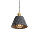 Simple Concrete Hanging Lamp | Grey Metal With Gold Accent