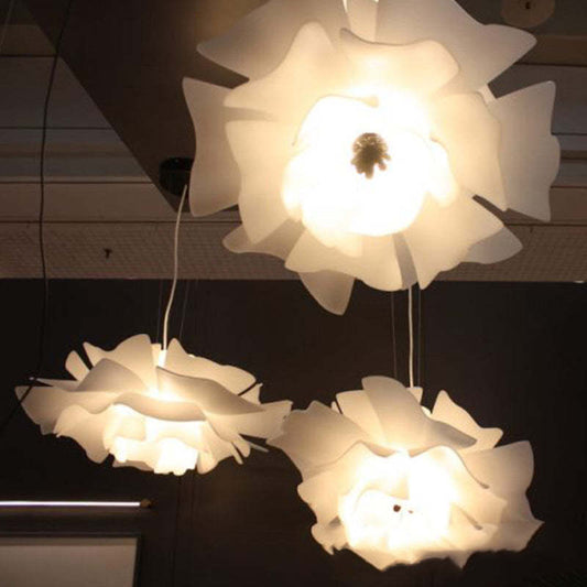 Elegant Floral Hanging Lamp White Blossom Style - HappyKidMart