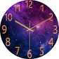Stylish Wall Clock Blue Marble Neon Numbers