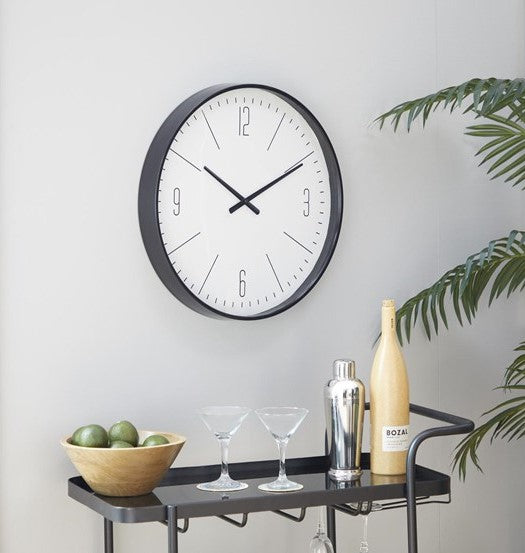 Sleek Black Glass Wall Clock - HappyKidMart
