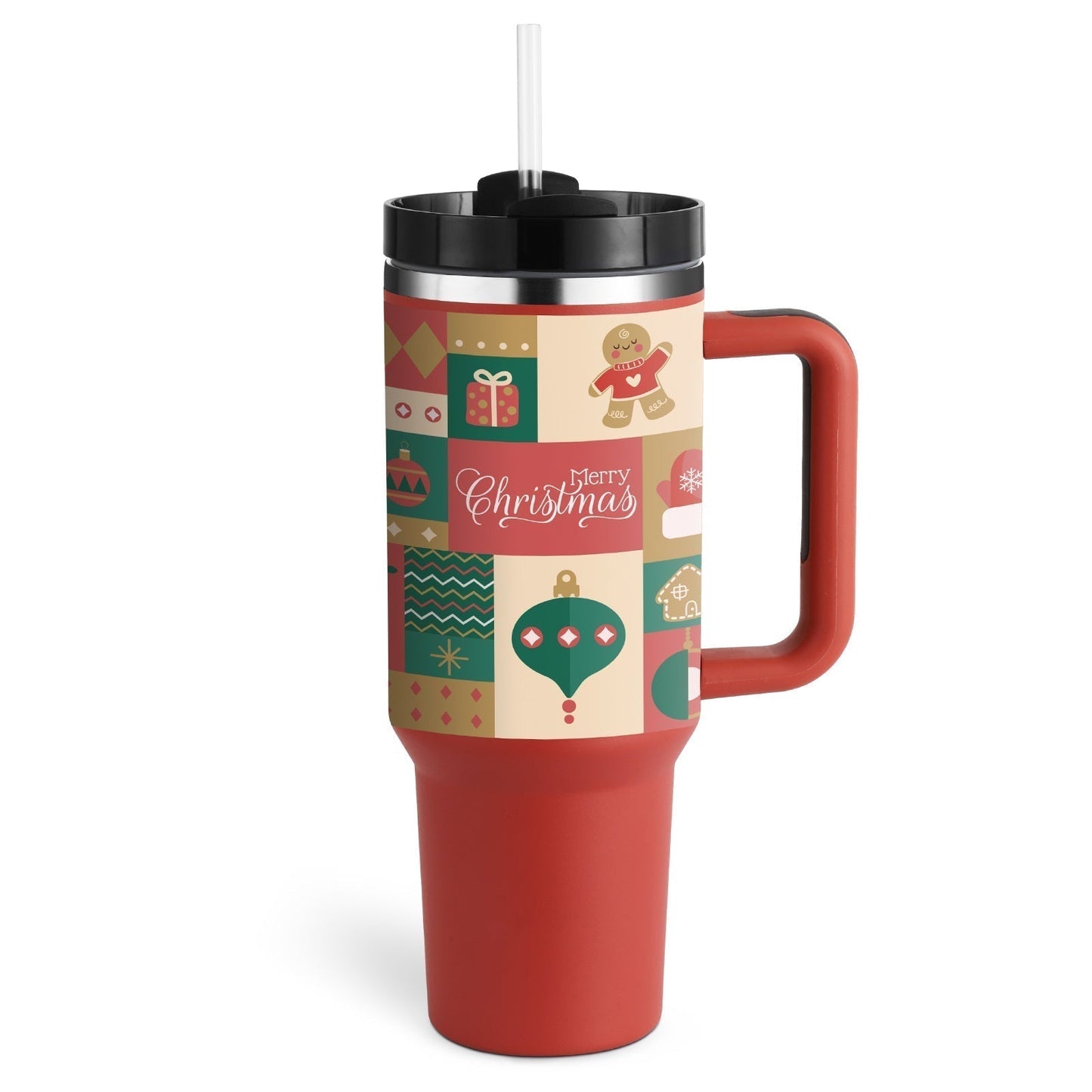 Leopard Print Thermal Coffee Mug with Lid and Straw