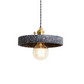 Simple Concrete Hanging Lamp | Grey Metal With Gold Accent