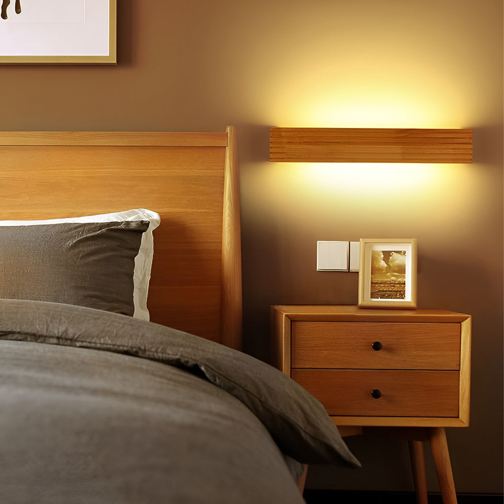 Rustic Wooden LED Wall Sconce