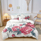 Floral Pink Bedding Set Rose Grey Leaf Design - HappyKidMart