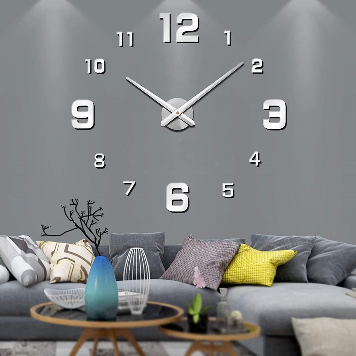 Stylish Wall Clock with 3D Number Display