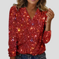 Sparkly Deep V Neck Long Sleeve Top
