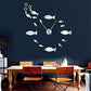 Stylish Black Fish Wall Clock
