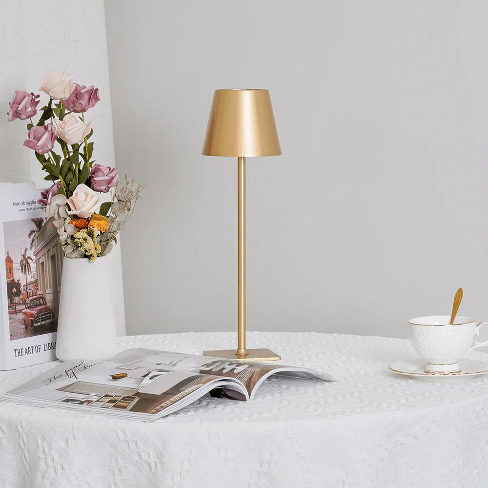 Sleek Gold Finish Desk Lamp