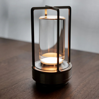 Contemporary Metal Glass Desk Lamp