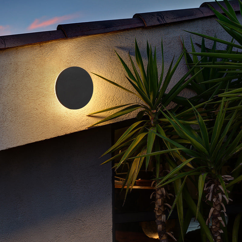 Sleek Black Round LED Wall Lamp